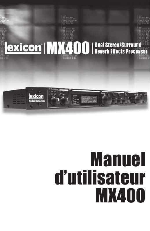 Guide utilisation  LEXICON MX400  de la marque LEXICON