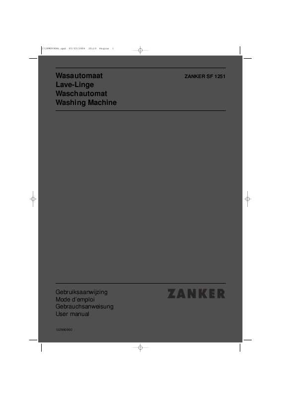 Guide utilisation ZANKER SF1251 de la marque ZANKER