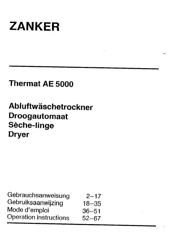 Guide utilisation  ZANKER THAE5000  de la marque ZANKER
