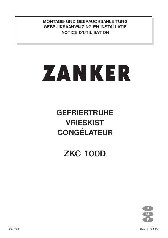 Guide utilisation ZANKER ZKC100D de la marque ZANKER