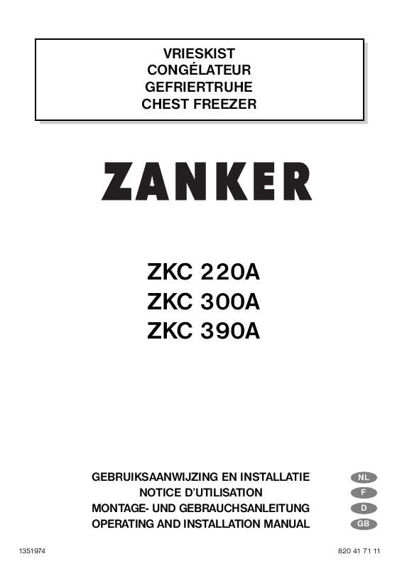 Guide utilisation ZANKER ZKC220A de la marque ZANKER