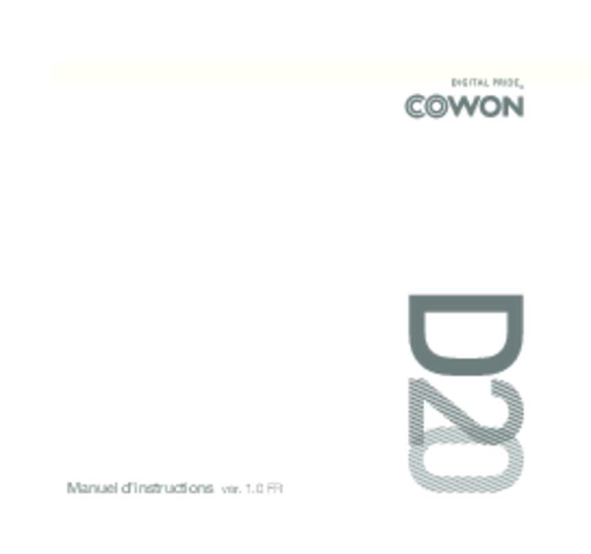 Guide utilisation COWON D20  de la marque COWON