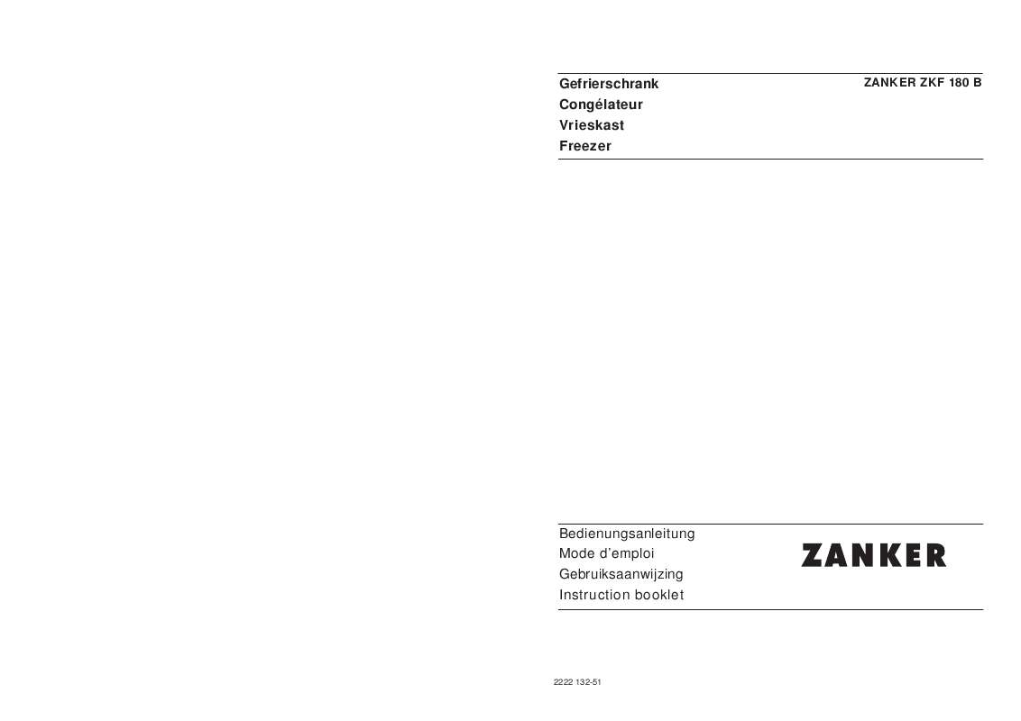 Guide utilisation ZANKER ZKF180B de la marque ZANKER