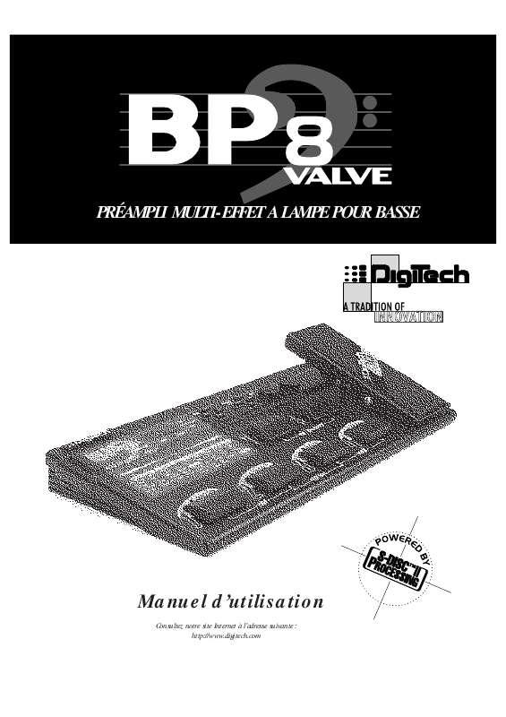 Guide utilisation  DIGITECH BP8  de la marque DIGITECH