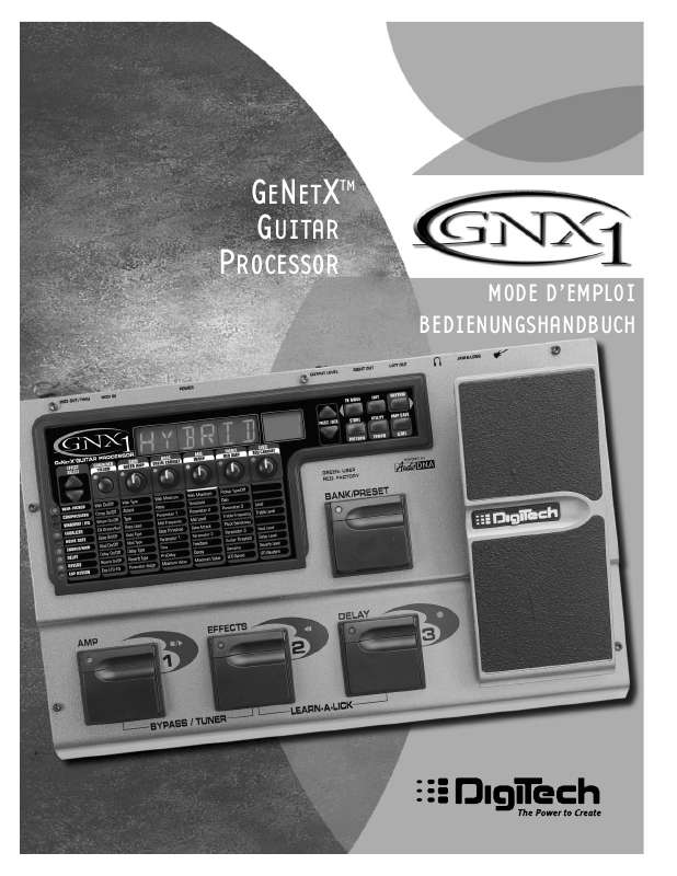 Guide utilisation  DIGITECH GNX1  de la marque DIGITECH