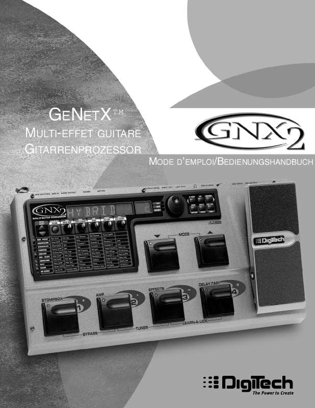 Guide utilisation  DIGITECH GNX2  de la marque DIGITECH