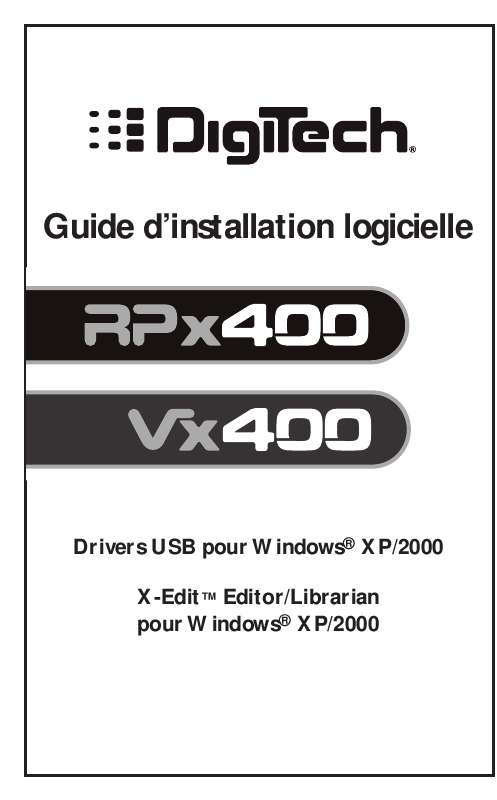 Guide utilisation  DIGITECH USB INSTALL  de la marque DIGITECH