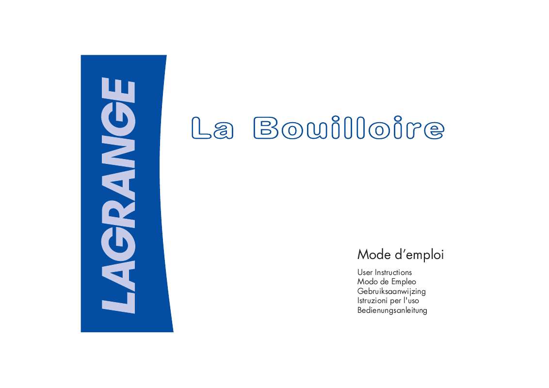 Guide utilisation  LAGRANGE BOUILLOIRE  de la marque LAGRANGE