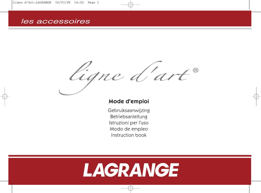 Guide utilisation  LAGRANGE CHAUFFE PLATS LIGNE D ART  de la marque LAGRANGE