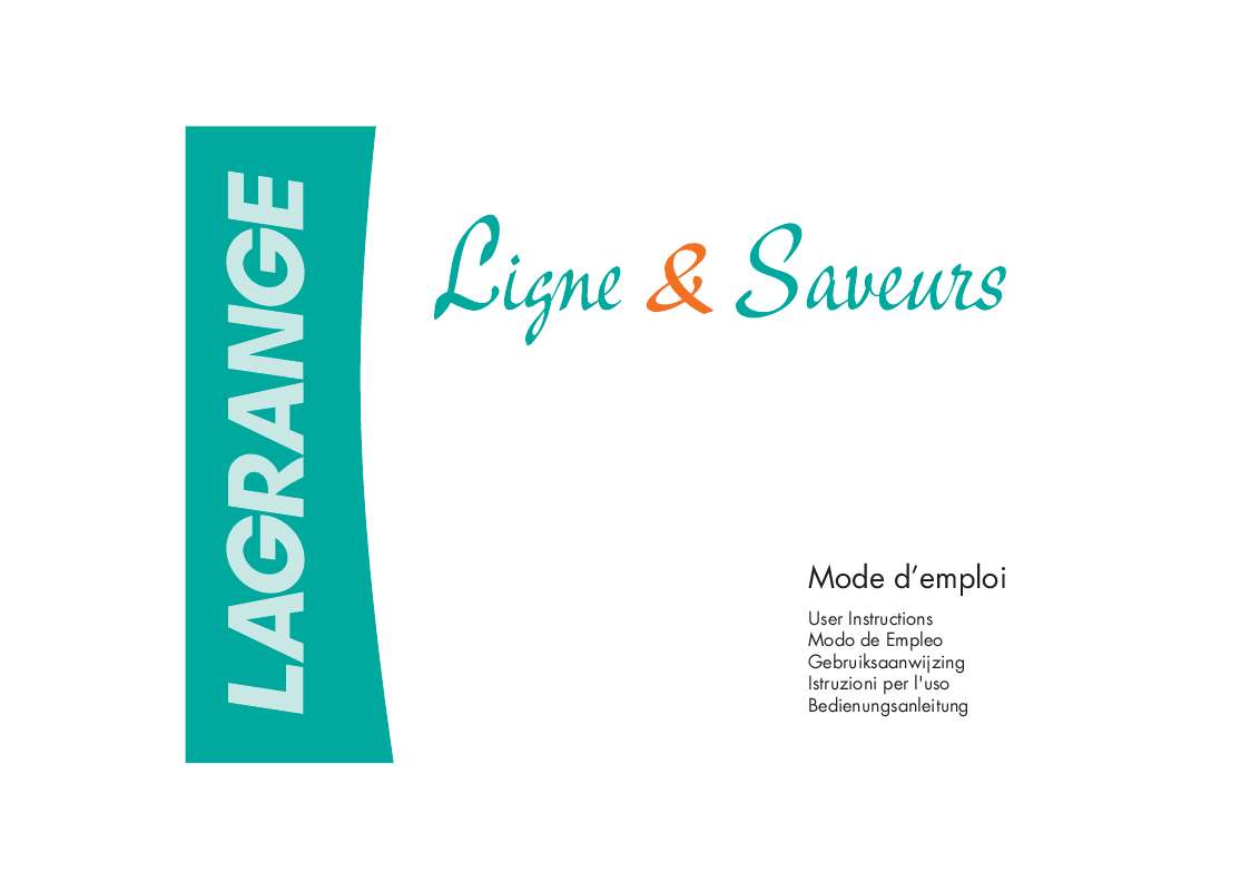 Guide utilisation  LAGRANGE CUISEUR VAPEUR LIGNE SAVEURS  de la marque LAGRANGE