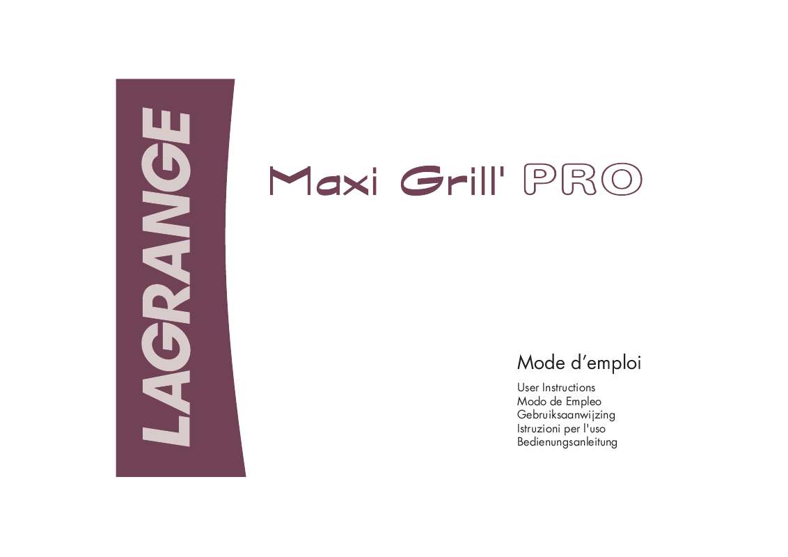 Guide utilisation  LAGRANGE MAXI GRILL PRO  de la marque LAGRANGE
