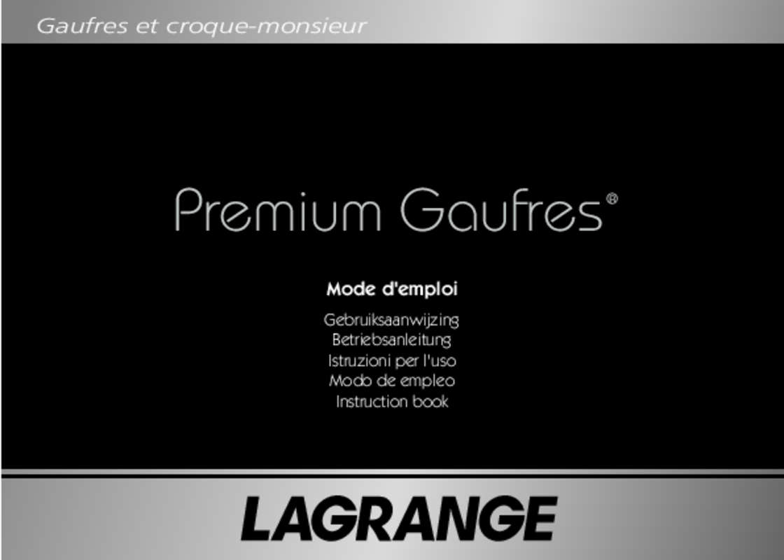 Guide utilisation  LAGRANGE PREMIUM GAUFRES  de la marque LAGRANGE
