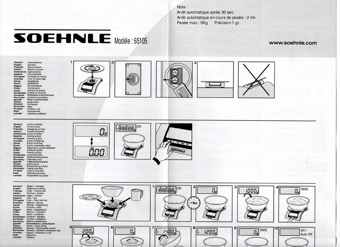 Guide utilisation  SOEHNLE 65105  de la marque SOEHNLE