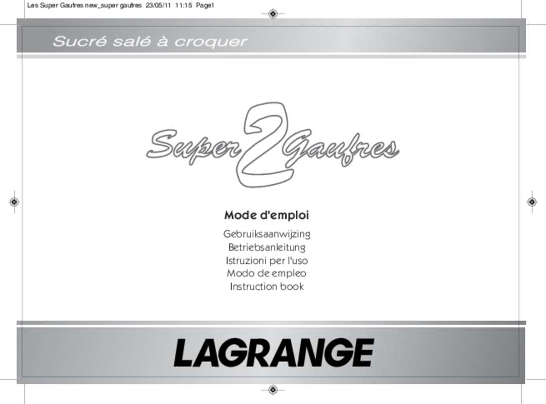 Guide utilisation  LAGRANGE SUPER 2 HAUFRES CROQ  de la marque LAGRANGE