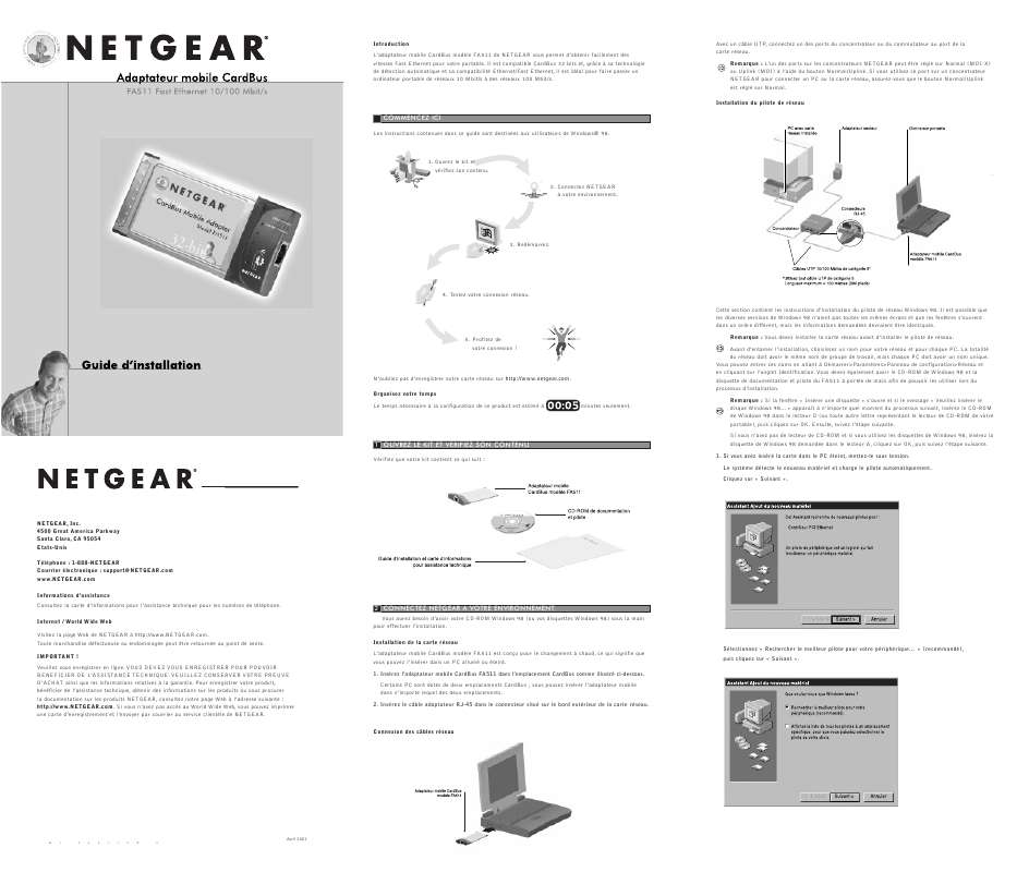 Guide utilisation NETGEAR FA511  de la marque NETGEAR
