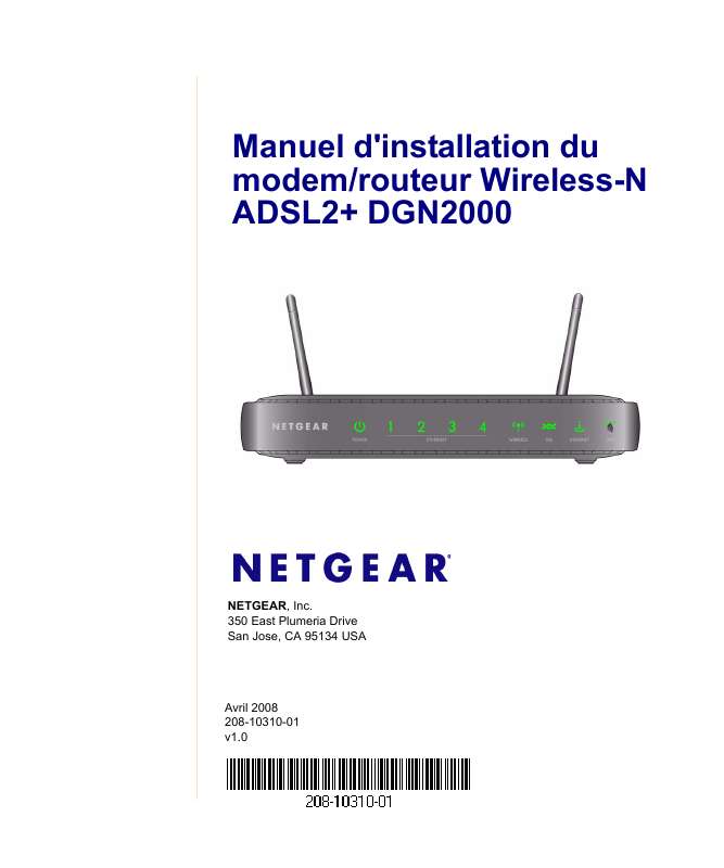Guide utilisation  NETGEAR DGN2000  de la marque NETGEAR