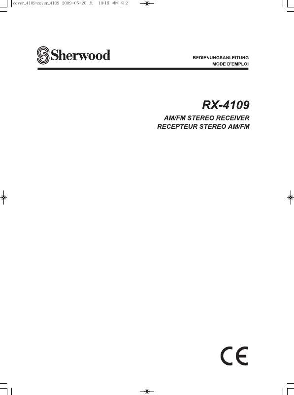 Guide utilisation SHERWOOD RX-4109  de la marque SHERWOOD