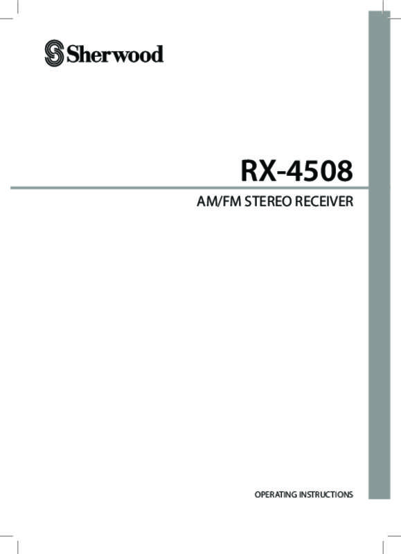 Guide utilisation SHERWOOD RX-4208  de la marque SHERWOOD