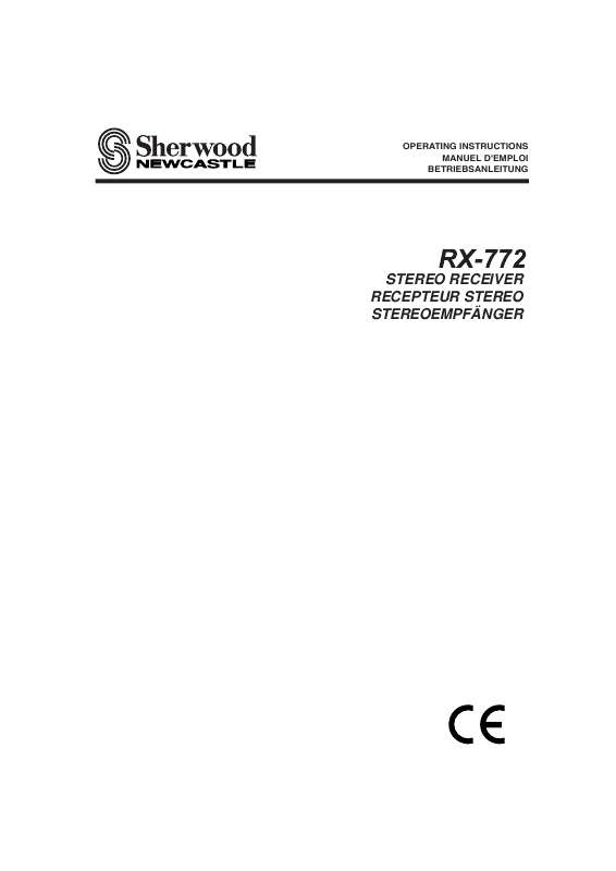 Guide utilisation SHERWOOD RX-772  de la marque SHERWOOD