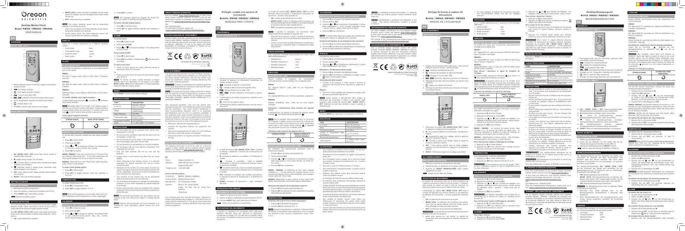 Guide utilisation  OREGON RM968U  de la marque OREGON