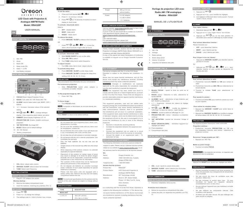 Guide utilisation OREGON RRA320P  de la marque OREGON