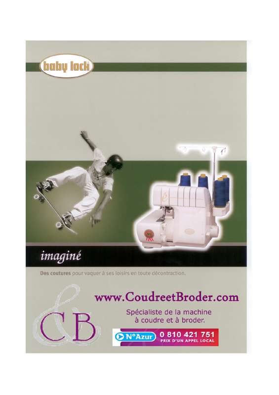 Guide utilisation BABY LOCK IMAGINE  de la marque BABY LOCK