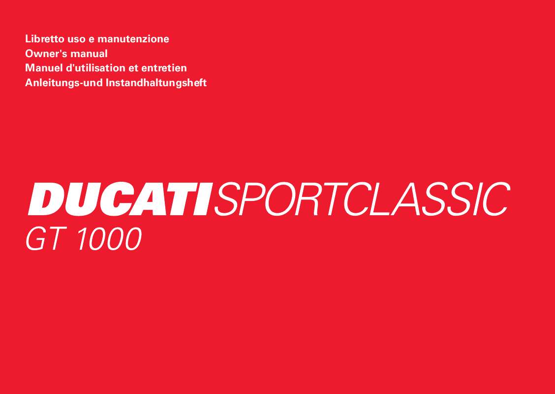 Guide utilisation  DUCATI GT 1000  de la marque DUCATI