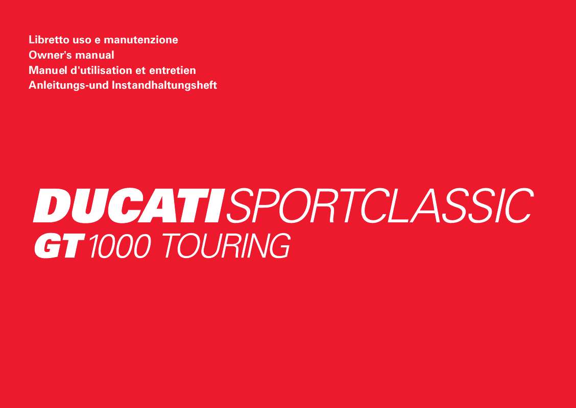 Guide utilisation  DUCATI GT 1000 TOURING  de la marque DUCATI