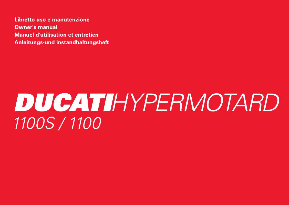 Guide utilisation  DUCATI HYPERMOTARD 1100  de la marque DUCATI
