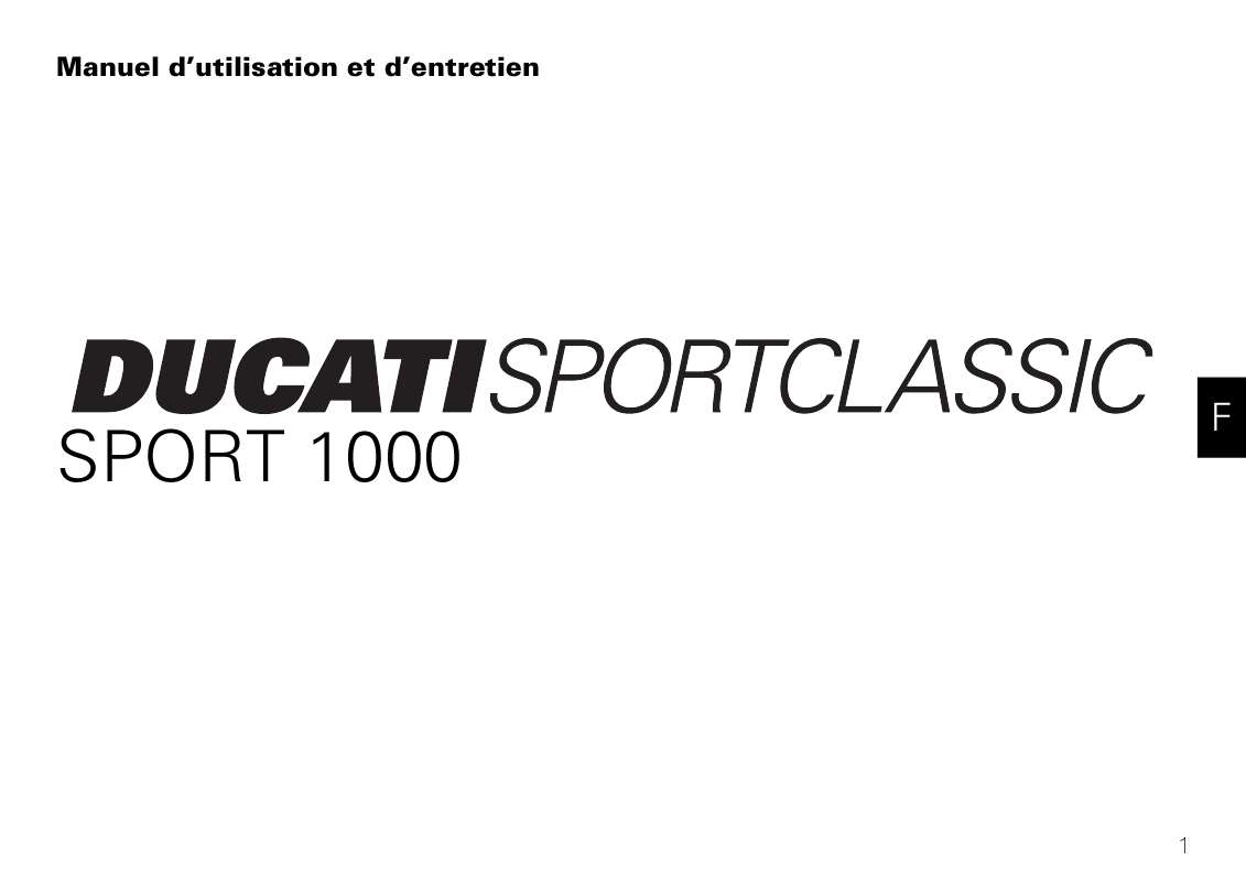 Guide utilisation  DUCATI SPORT 1000 BIPOSTO  de la marque DUCATI