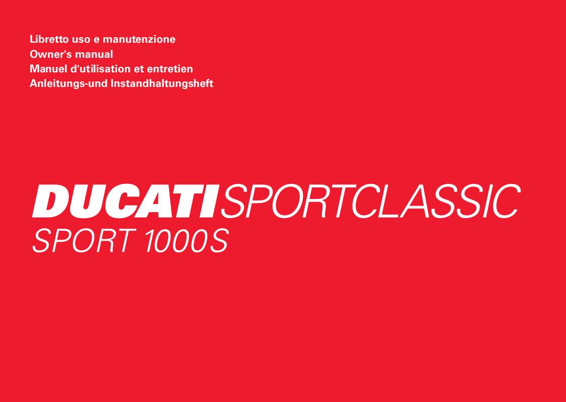 Guide utilisation  DUCATI SPORT 1000 S  de la marque DUCATI