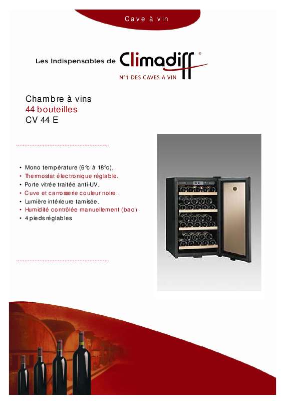 Guide utilisation CLIMADIFF CV 44 E  de la marque CLIMADIFF
