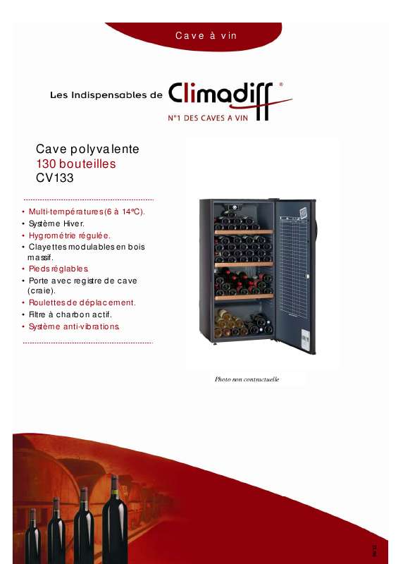 Guide utilisation CLIMADIFF CV133  de la marque CLIMADIFF