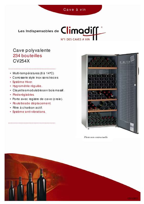 Guide utilisation CLIMADIFF CV254X  de la marque CLIMADIFF