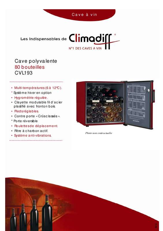 Guide utilisation CLIMADIFF CVL193  de la marque CLIMADIFF