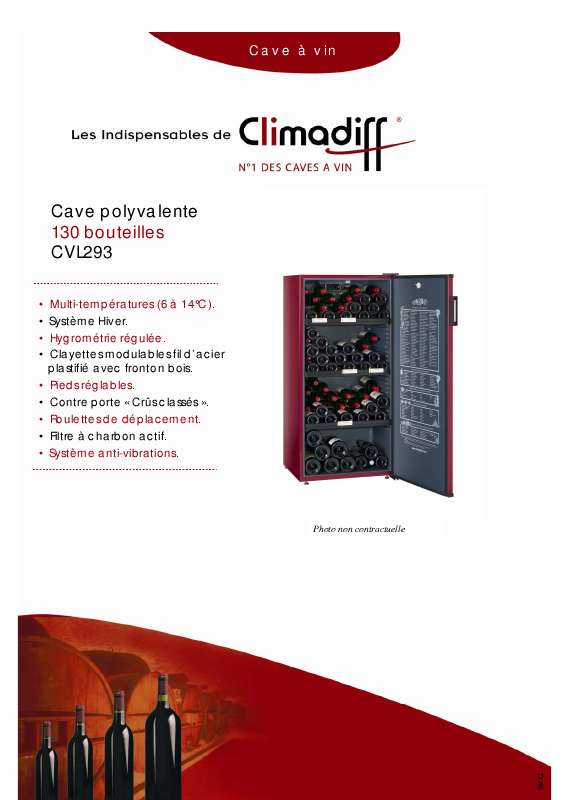 Guide utilisation CLIMADIFF CVL293  de la marque CLIMADIFF