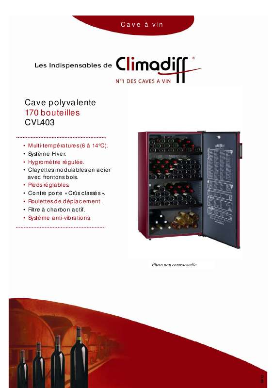 Guide utilisation CLIMADIFF CVL403  de la marque CLIMADIFF