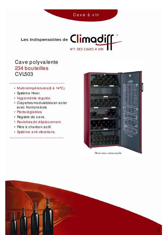 Guide utilisation CLIMADIFF CVL503  de la marque CLIMADIFF