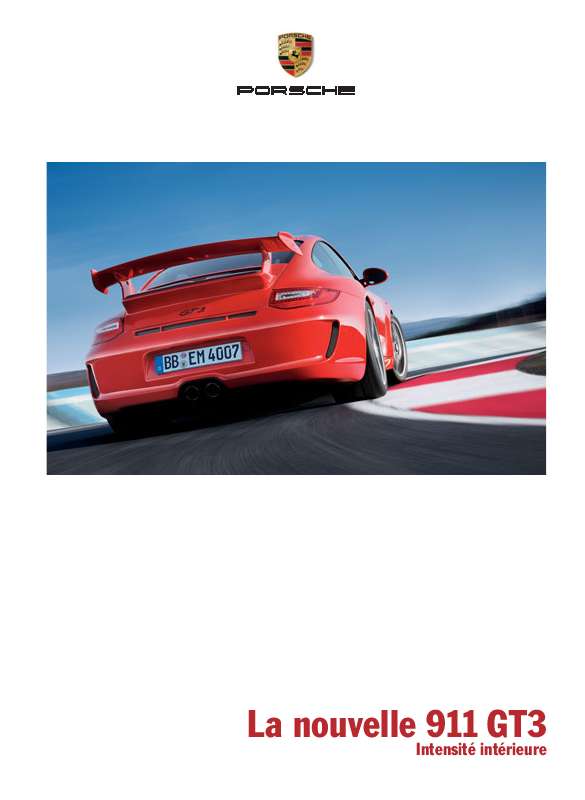 Guide utilisation PORSCHE 911 GT3  de la marque PORSCHE