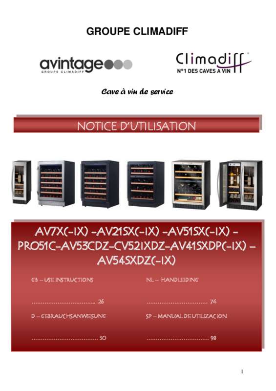 Guide utilisation AVINTAGE AV50C  de la marque AVINTAGE