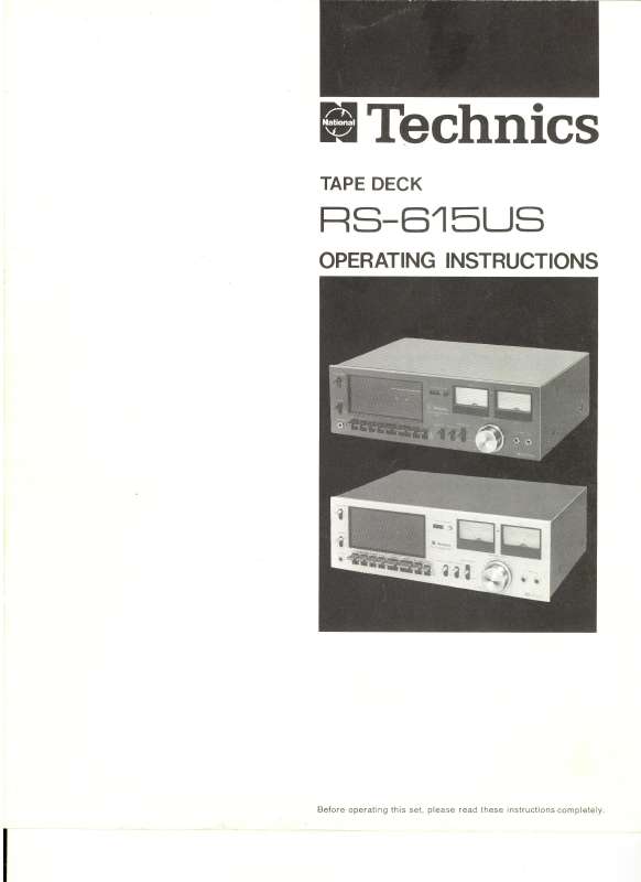 Guide utilisation  TECHNICS RS-615US  de la marque TECHNICS
