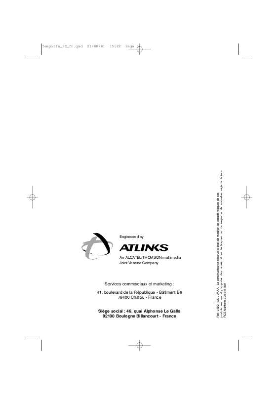 Guide utilisation ATLINKS TEMPORIS 32  de la marque ATLINKS