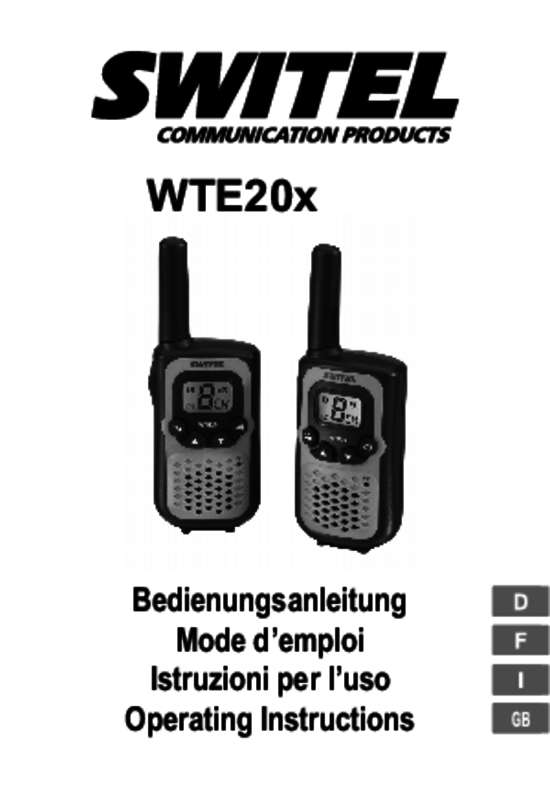 Guide utilisation SWITEL WTE 203  de la marque SWITEL