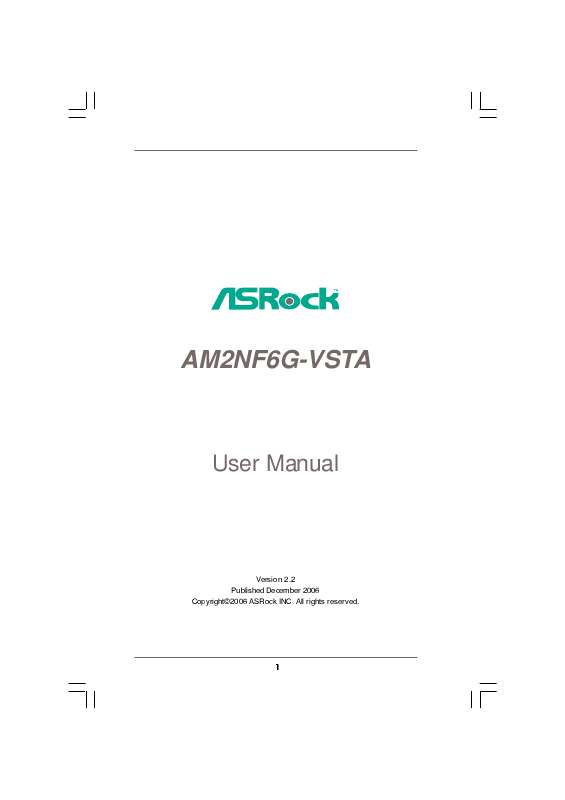 Guide utilisation ASROCK AM2NF6G-VSTA  de la marque ASROCK