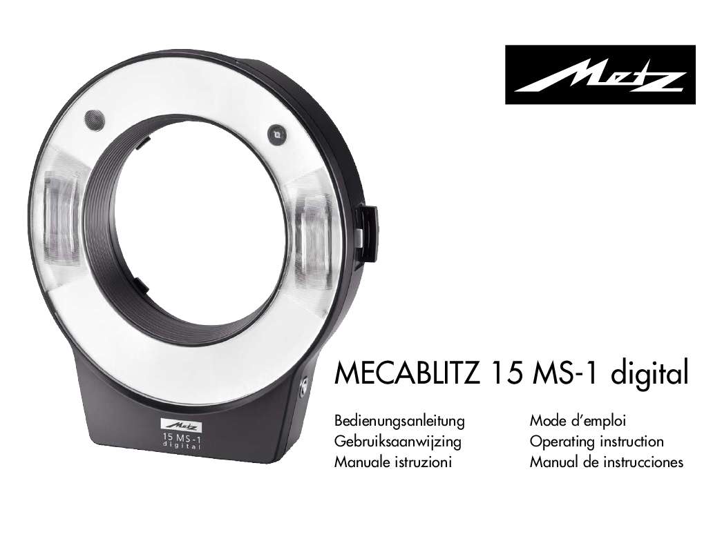 Guide utilisation  METZ MECABLITZ 15 MS-1 DIGITAL  de la marque METZ