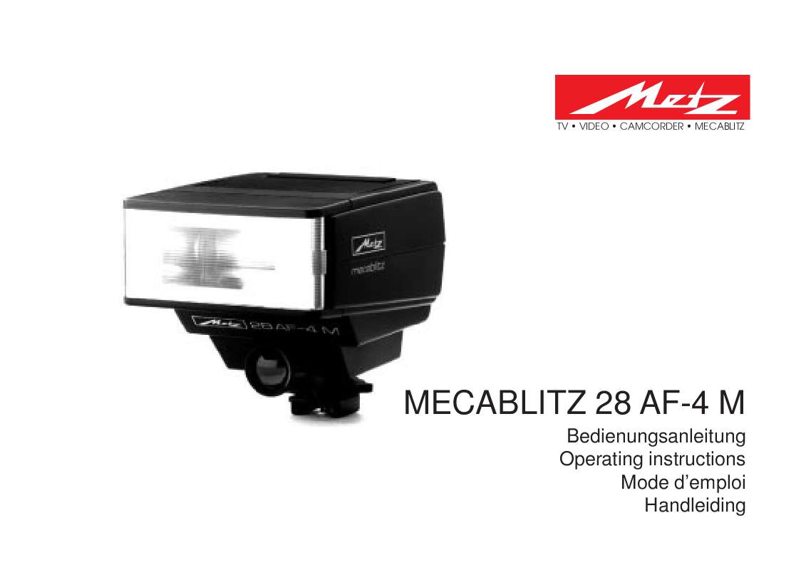 Guide utilisation  METZ MECABLITZ 28 AF-4 M  de la marque METZ