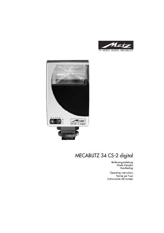 Guide utilisation  METZ MECABLITZ 34 CS-2 DIGITAL  de la marque METZ
