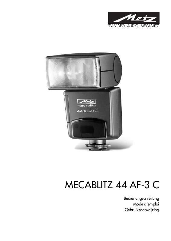 Guide utilisation  METZ MECABLITZ 44 AF-3  de la marque METZ