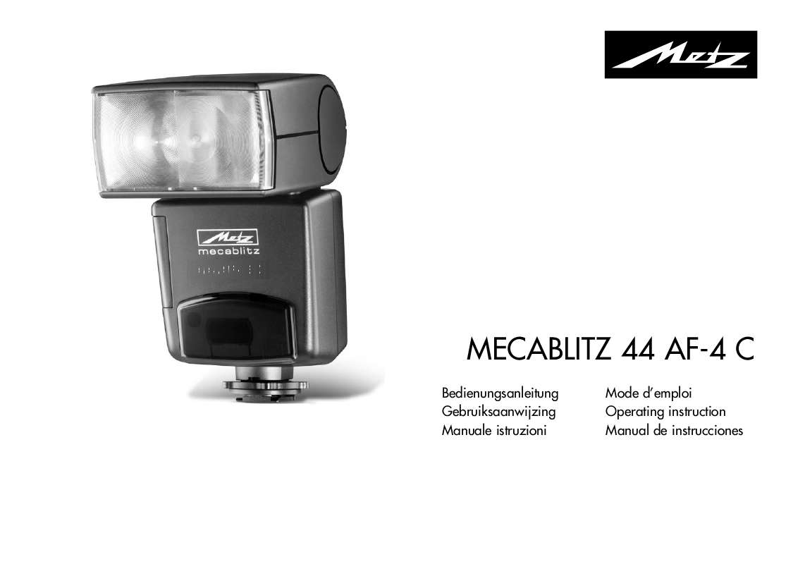 Guide utilisation  METZ MECABLITZ 44 AF-4 CANON  de la marque METZ