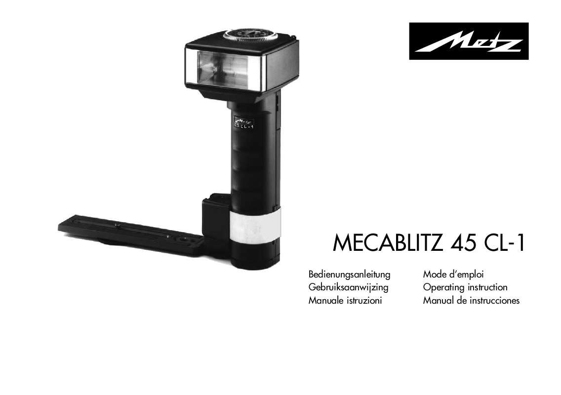 Guide utilisation  METZ MECABLITZ 45 CL-1  de la marque METZ